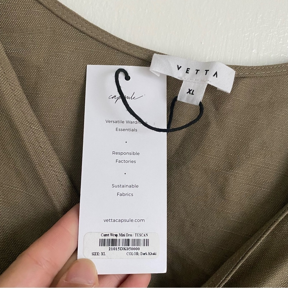 NWT Vetta The Convertible Wrap Mini Dress Khaki size XL - Picture 7 of 7